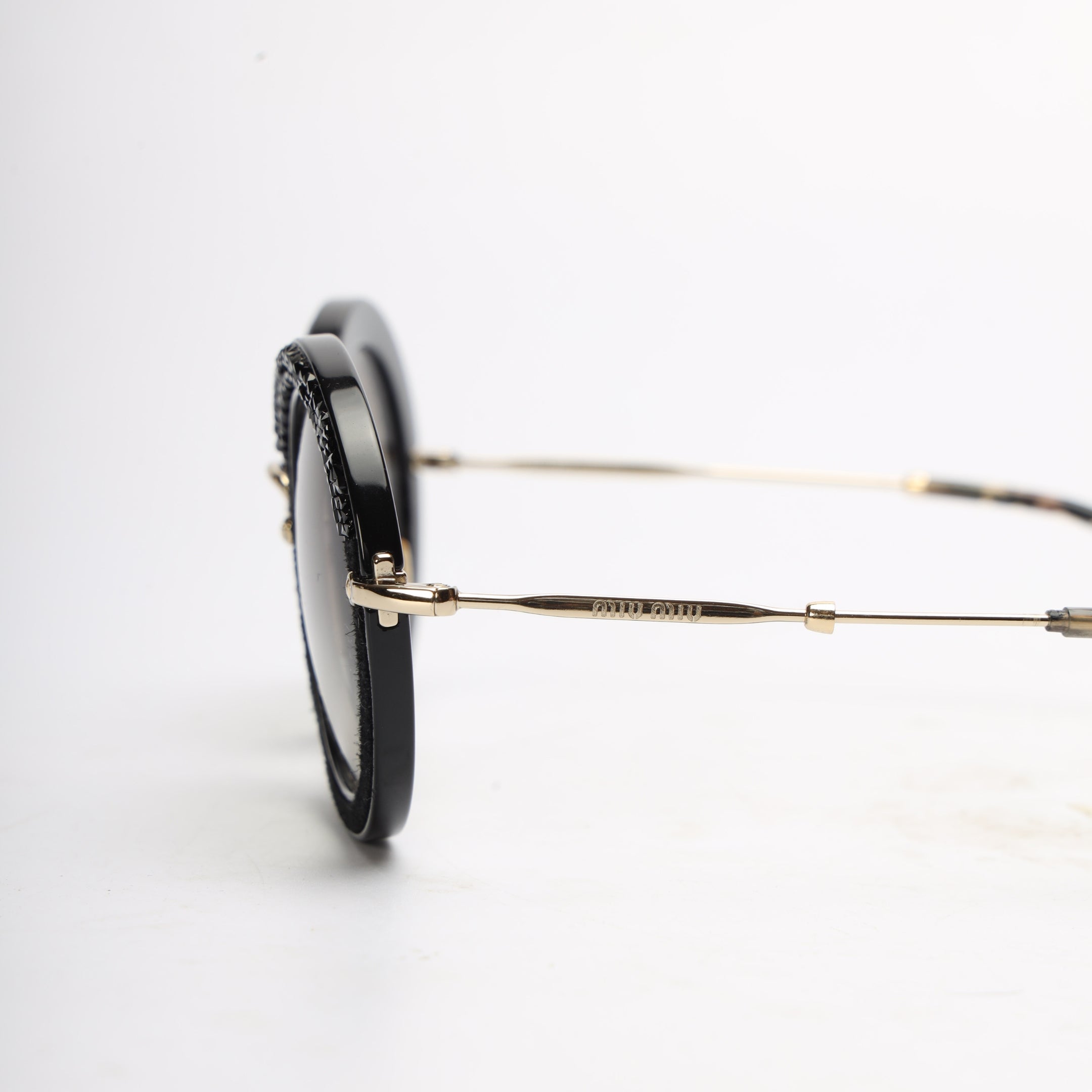 Miu Miu Black Round Sunglasses