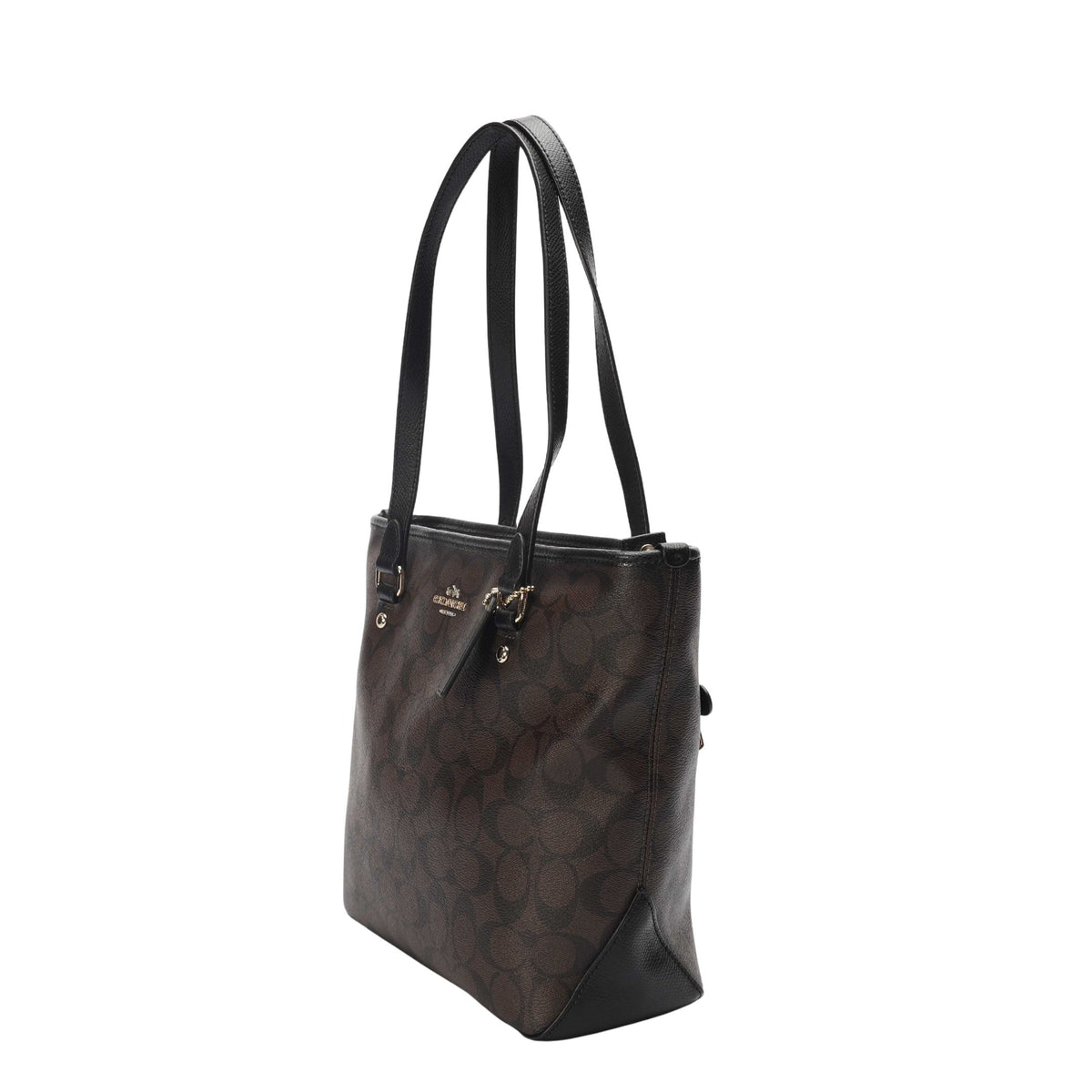 Coach Brown Signature Coated Tote