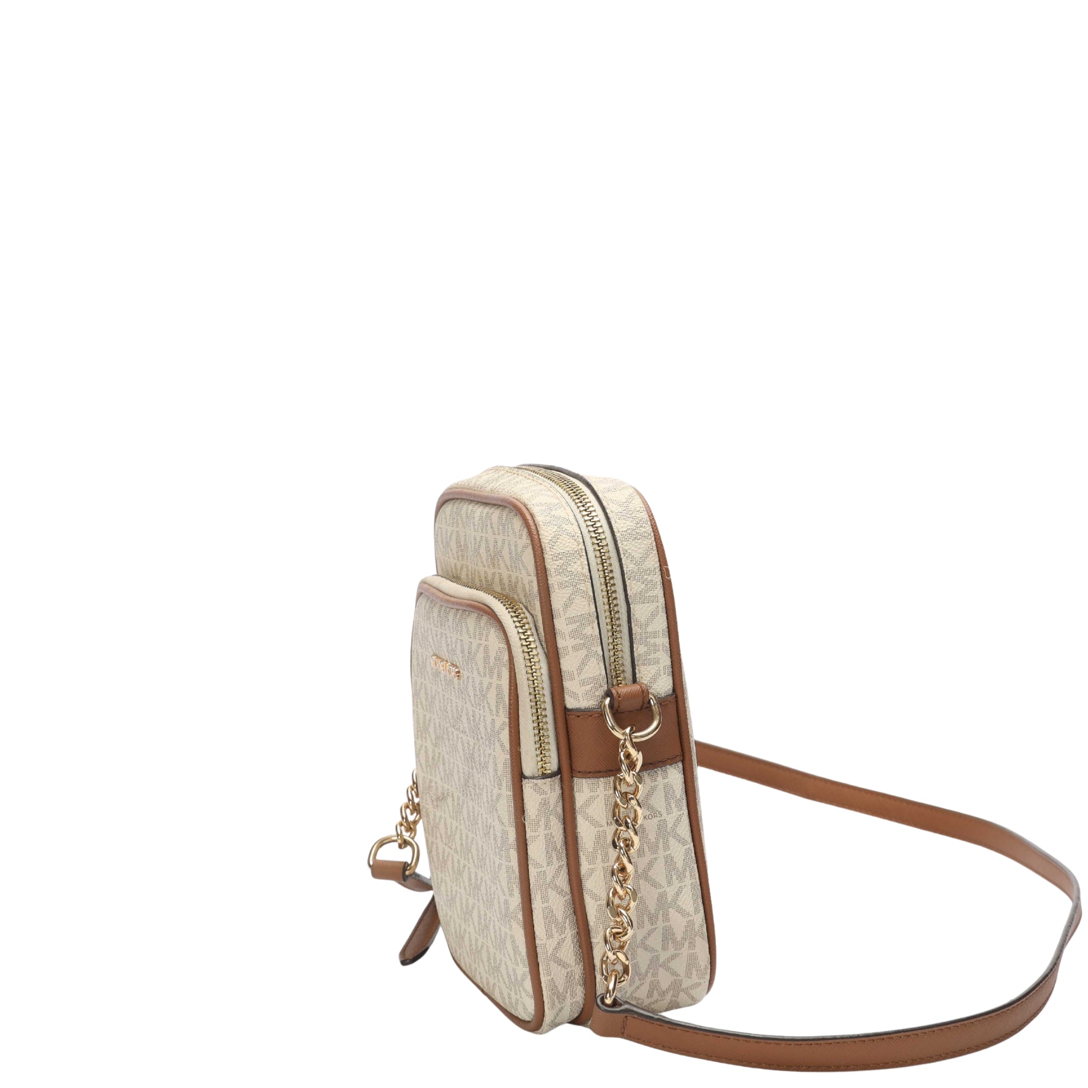 Michael Kors Vanilla Jet Set Travel Logo Crossbody Bag