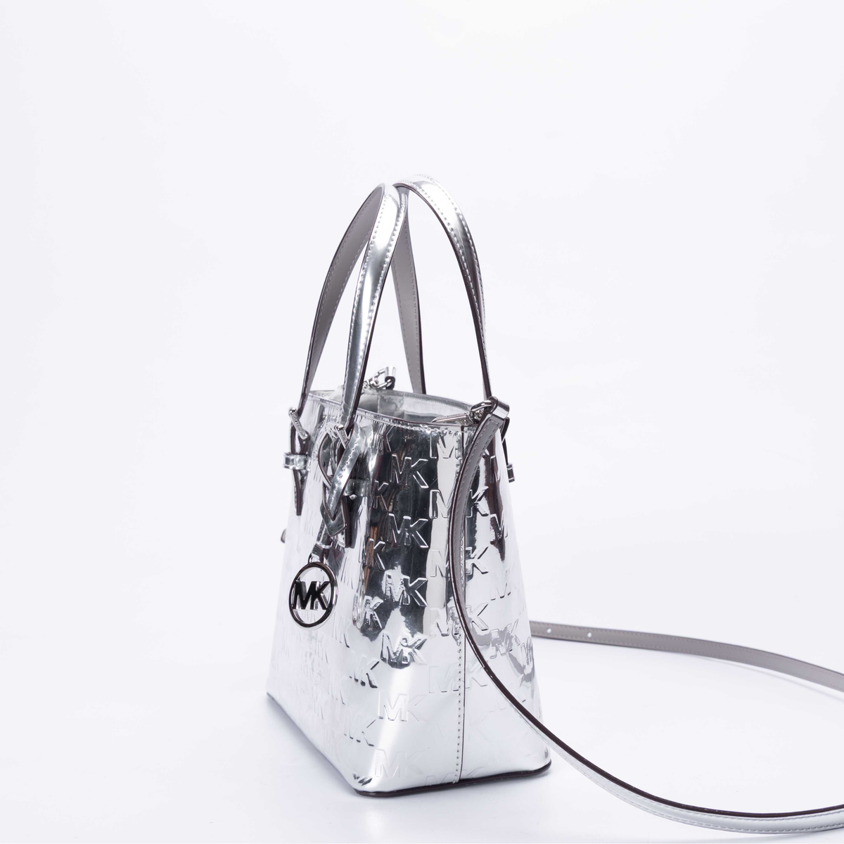 Michael Kors Jet Set Logo Metallic Convertible Bag