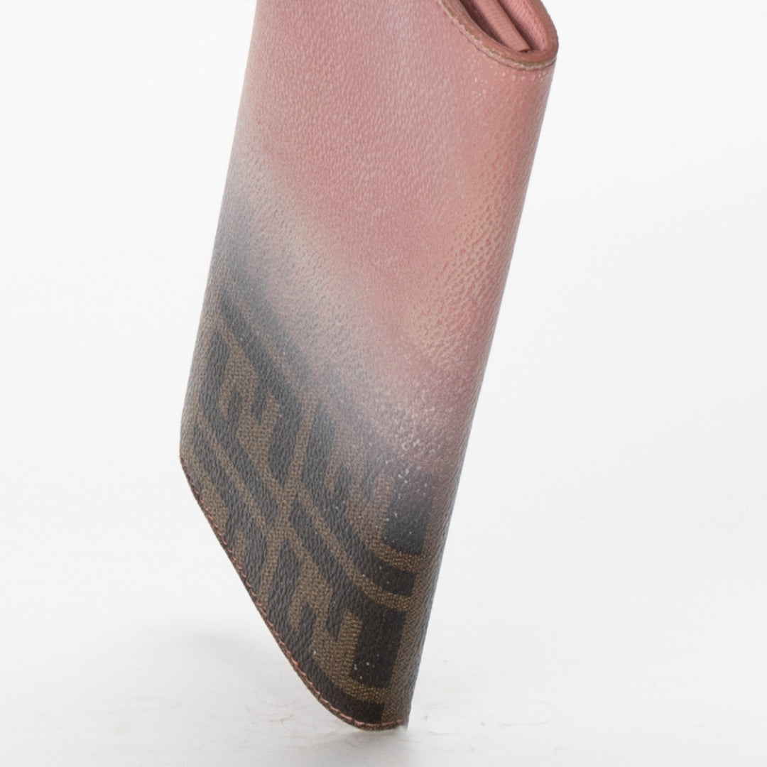 Fendi Pink Ombre Zucca Canvas Continental Wallet