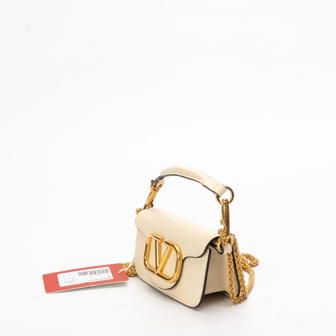 Valentino Garavani Locò Small Off-White Shoulder Bag