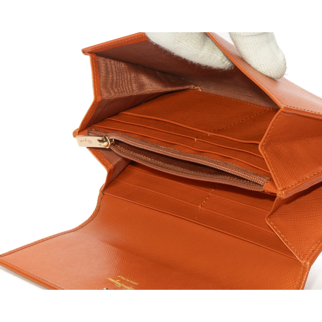 Salvatore Ferragamo Orange Gancini Wallet