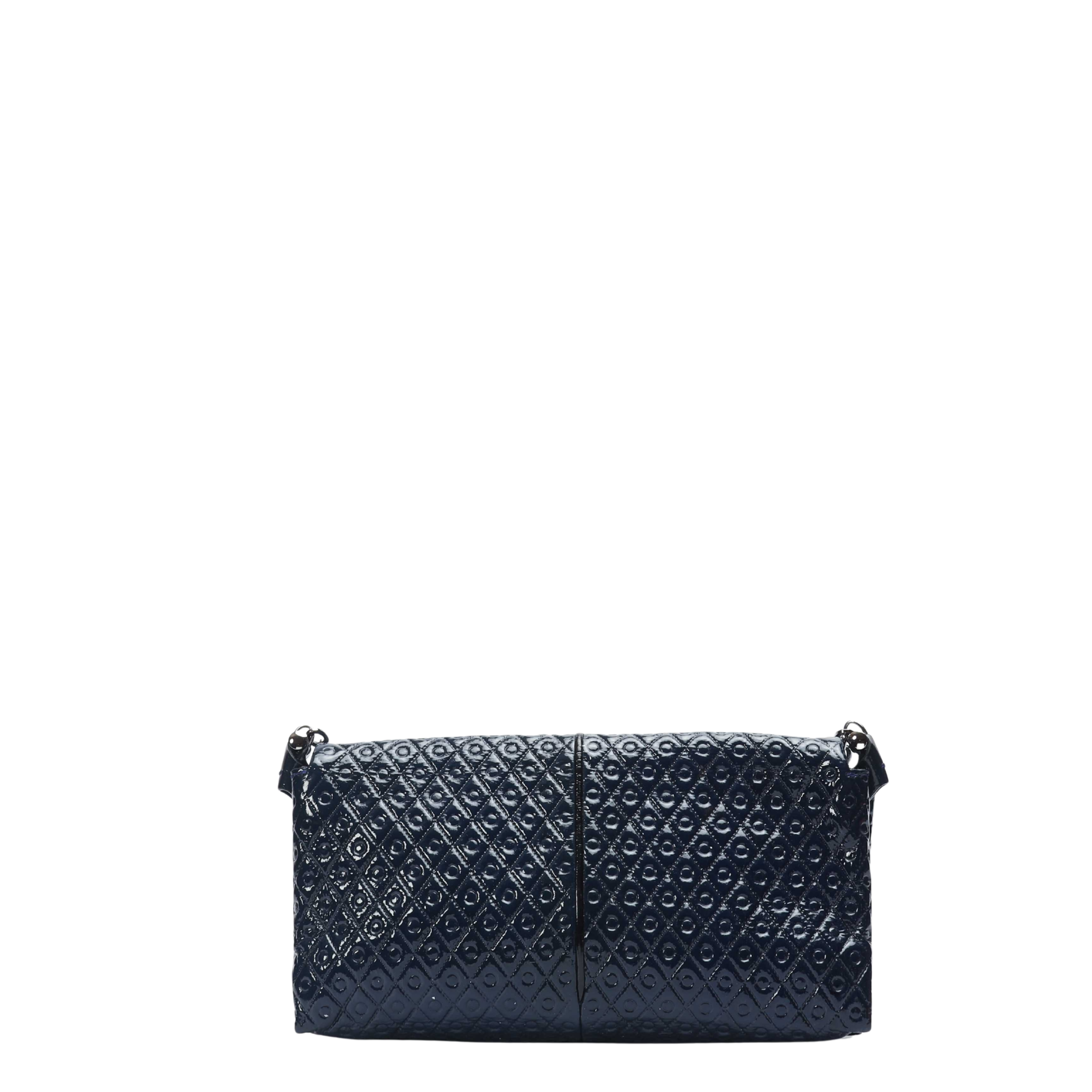 Tods Patent Signature Tracollina Mini Flap Shoulder Bag