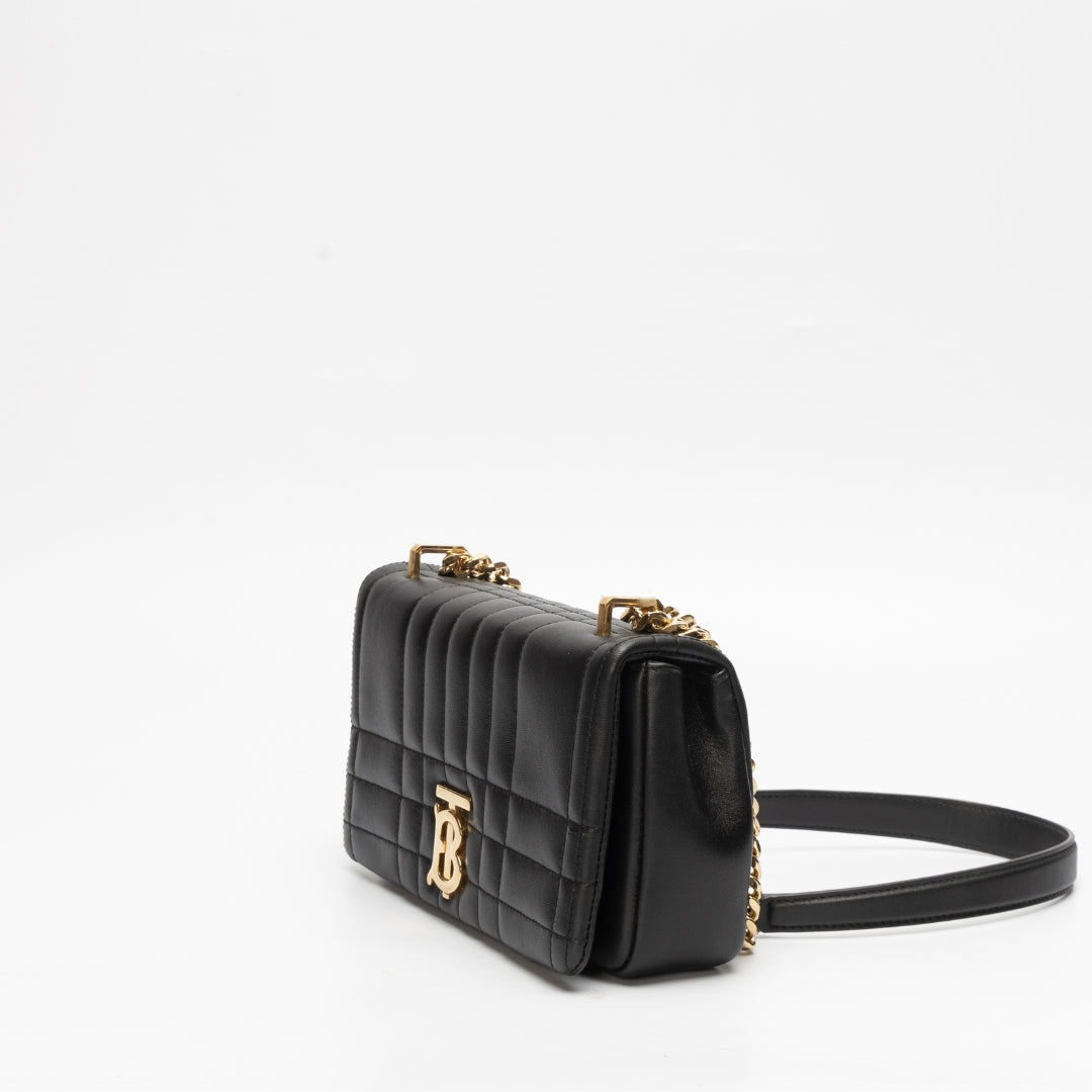 Burberry Black Quilted Leather Small Lola Crossbody Bag