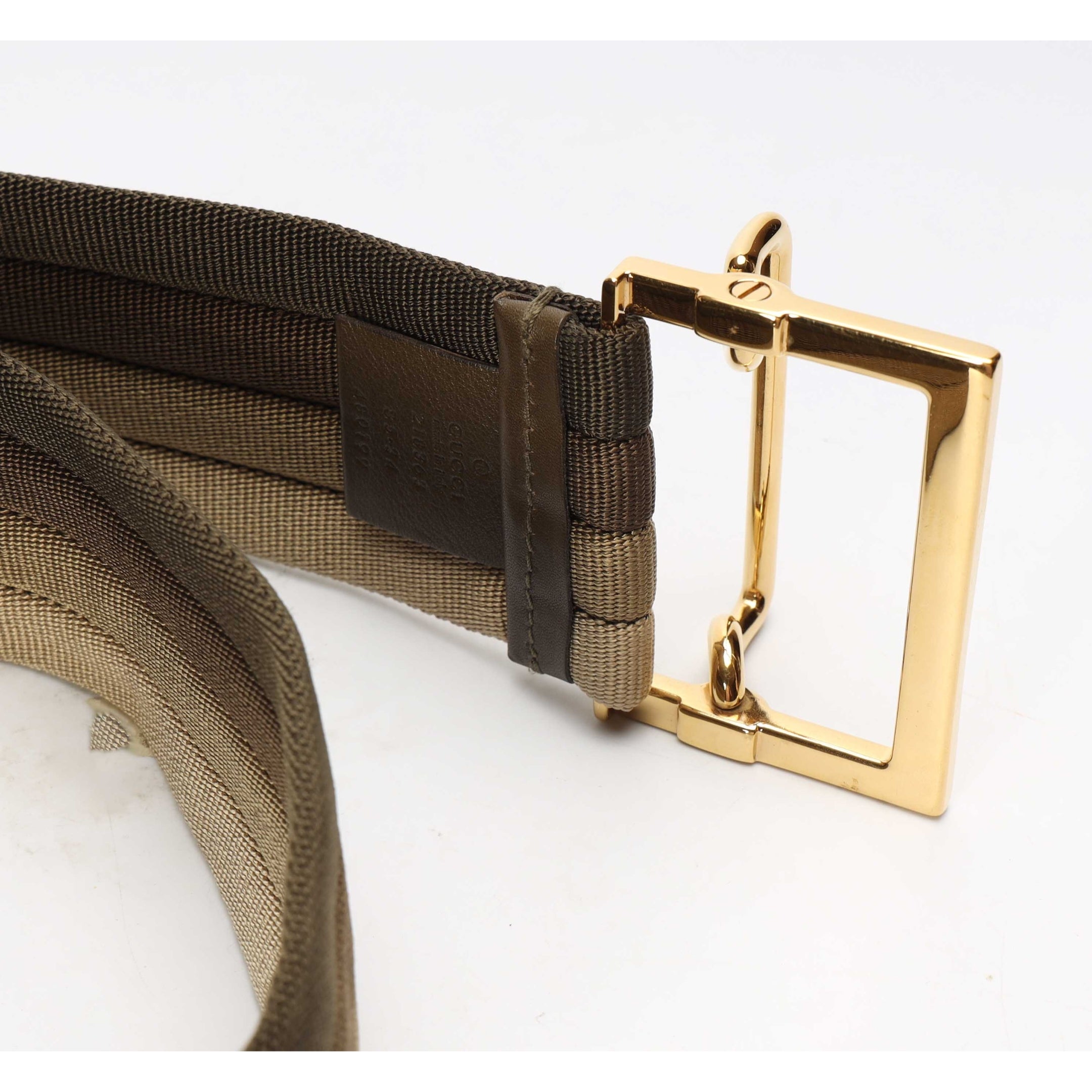 Gucci Colorblock Canvas Square Buckle Belt