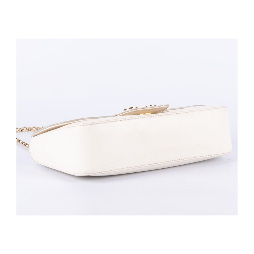 Salvatore Ferragamo Cream Saffiano Leather Rory Shoulder Bag