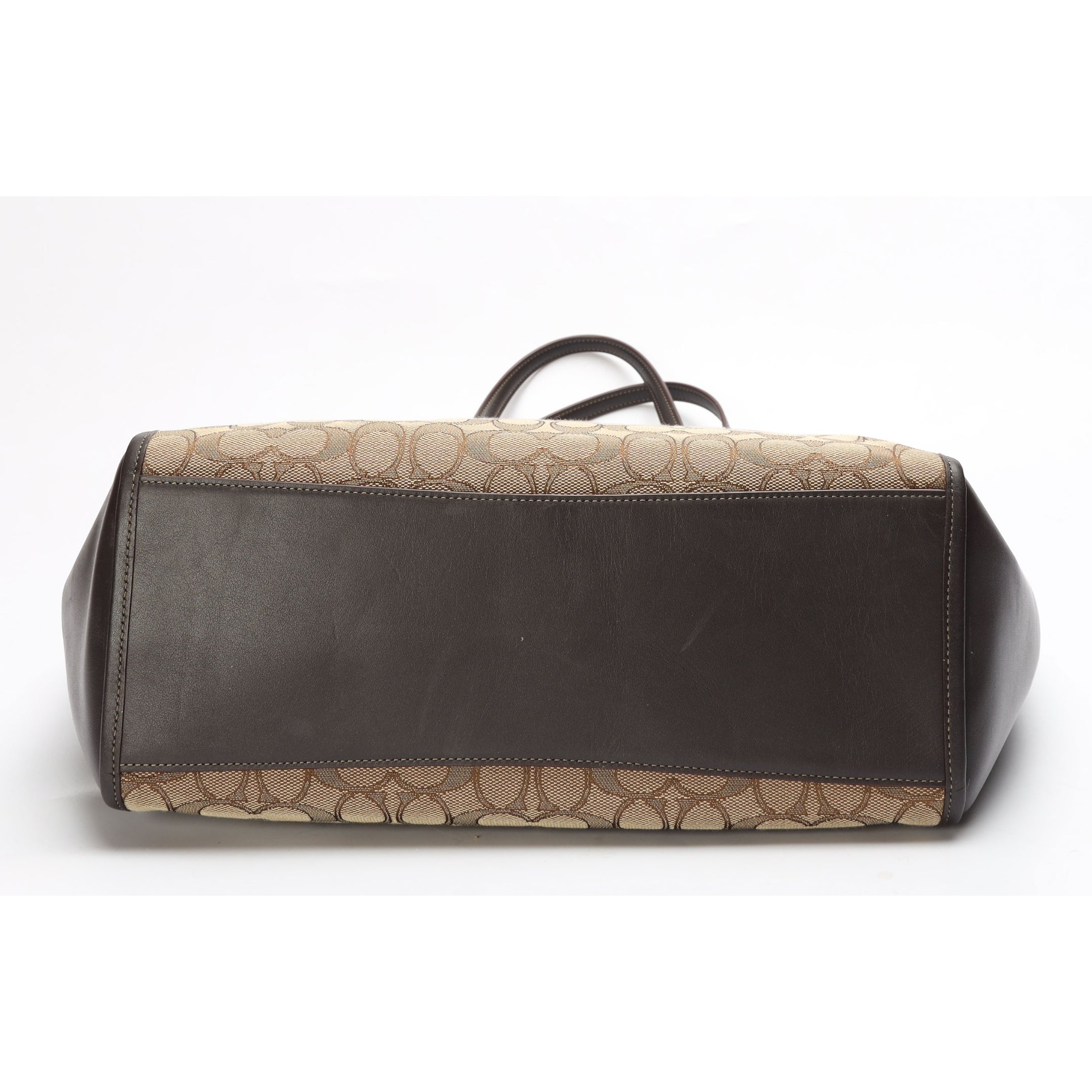 Coach Turnlock Beige/Black Shopper Tote