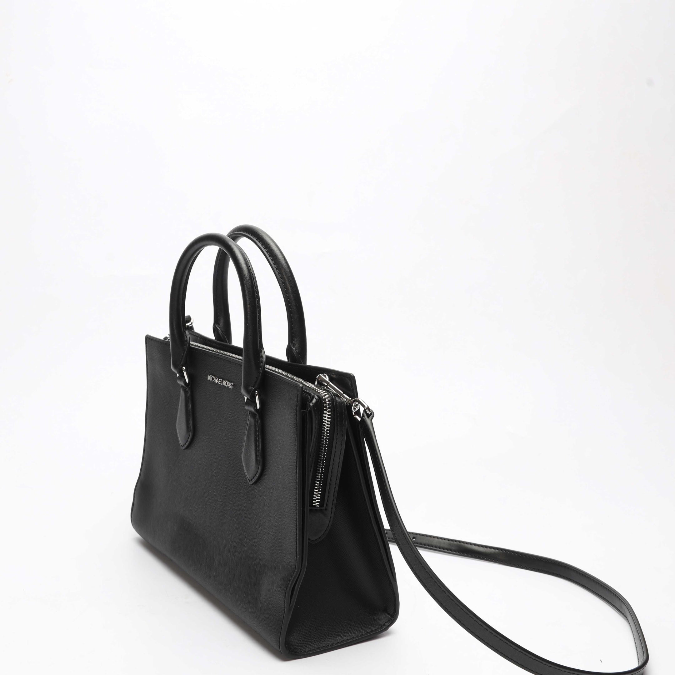 Michael Kors Marilyn Black Medium Satchel Crossbody Bag