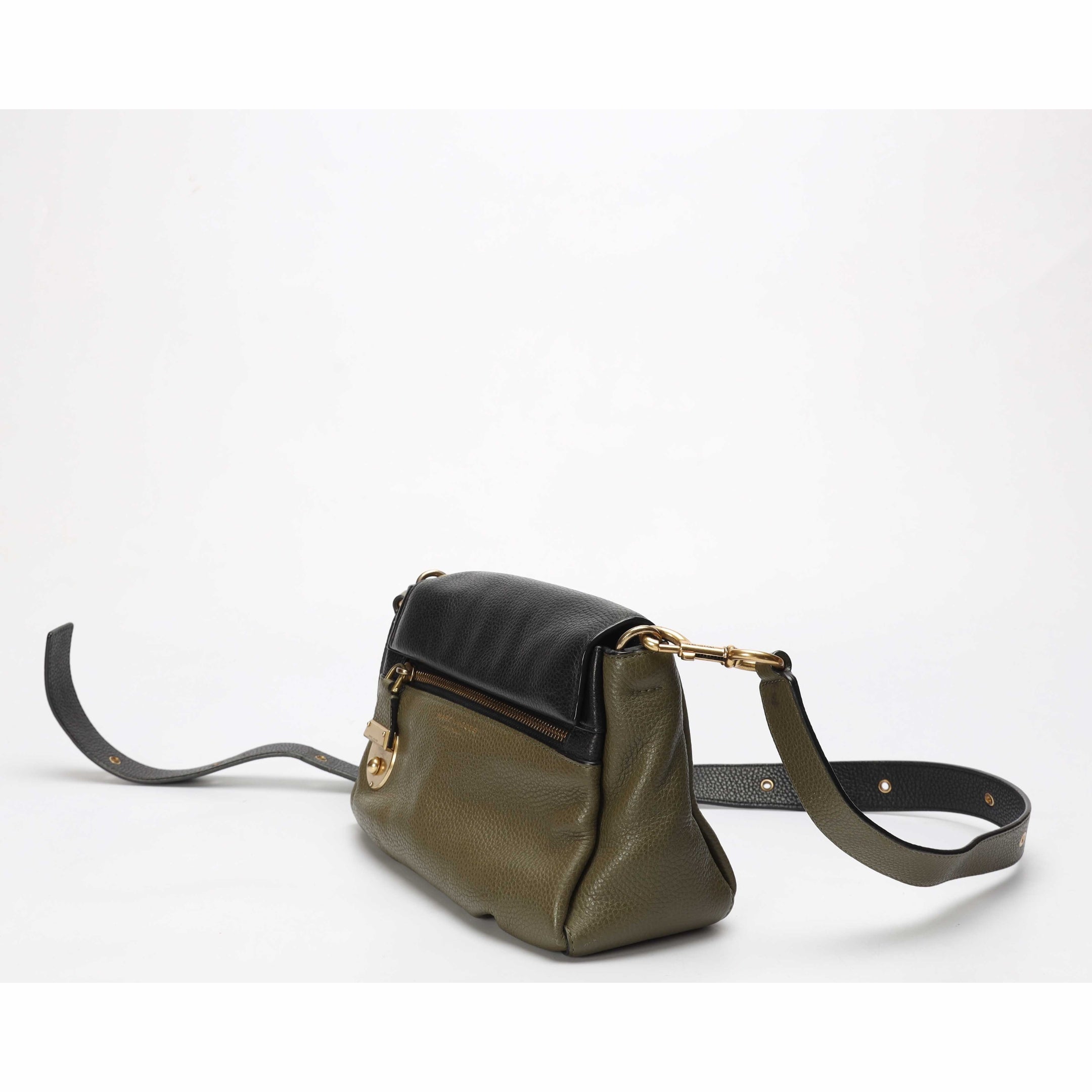 Marc Jacobs Olive Pebbled Calfskin Crossbody Bag