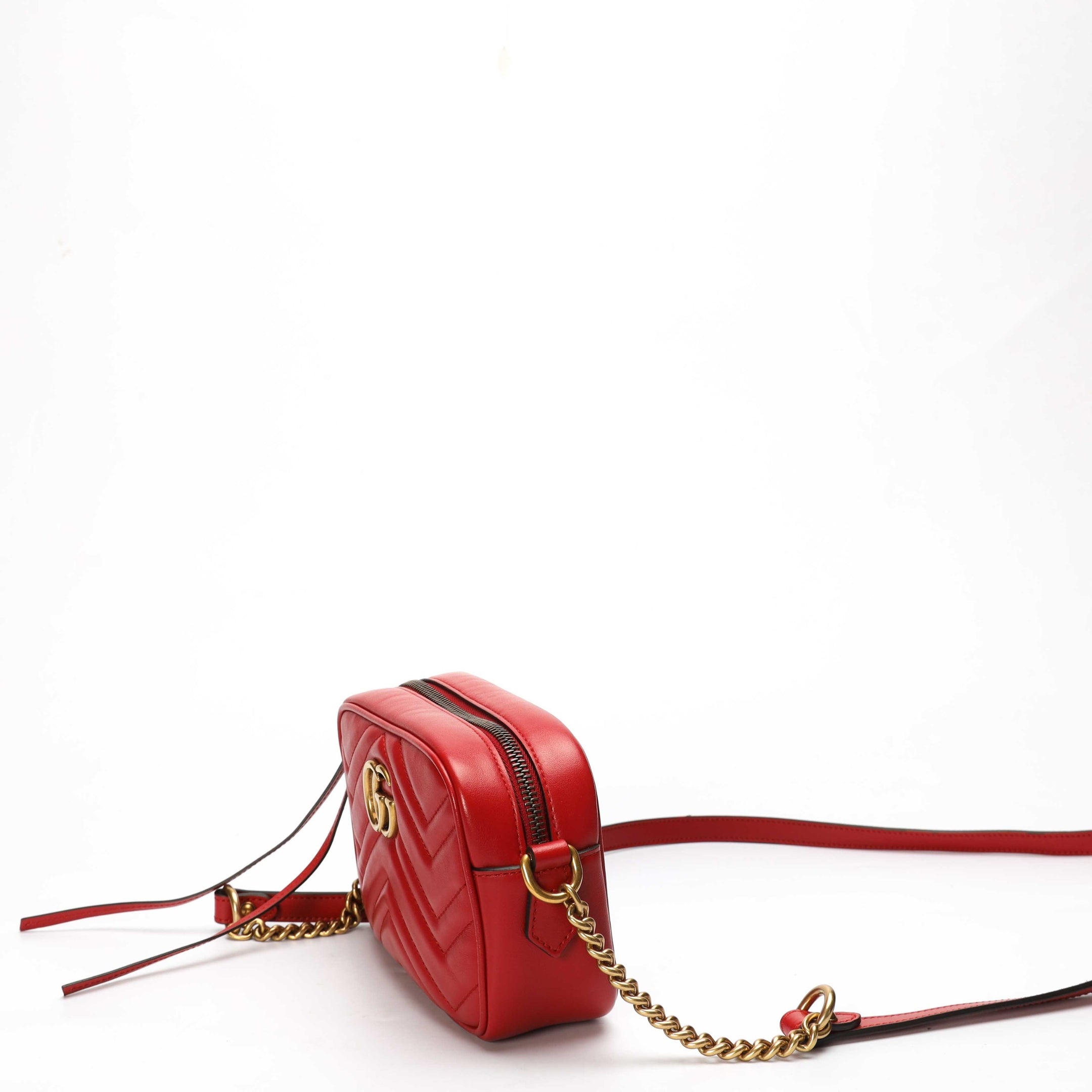 Gucci Marmont Red Camera Crossbody Bag
