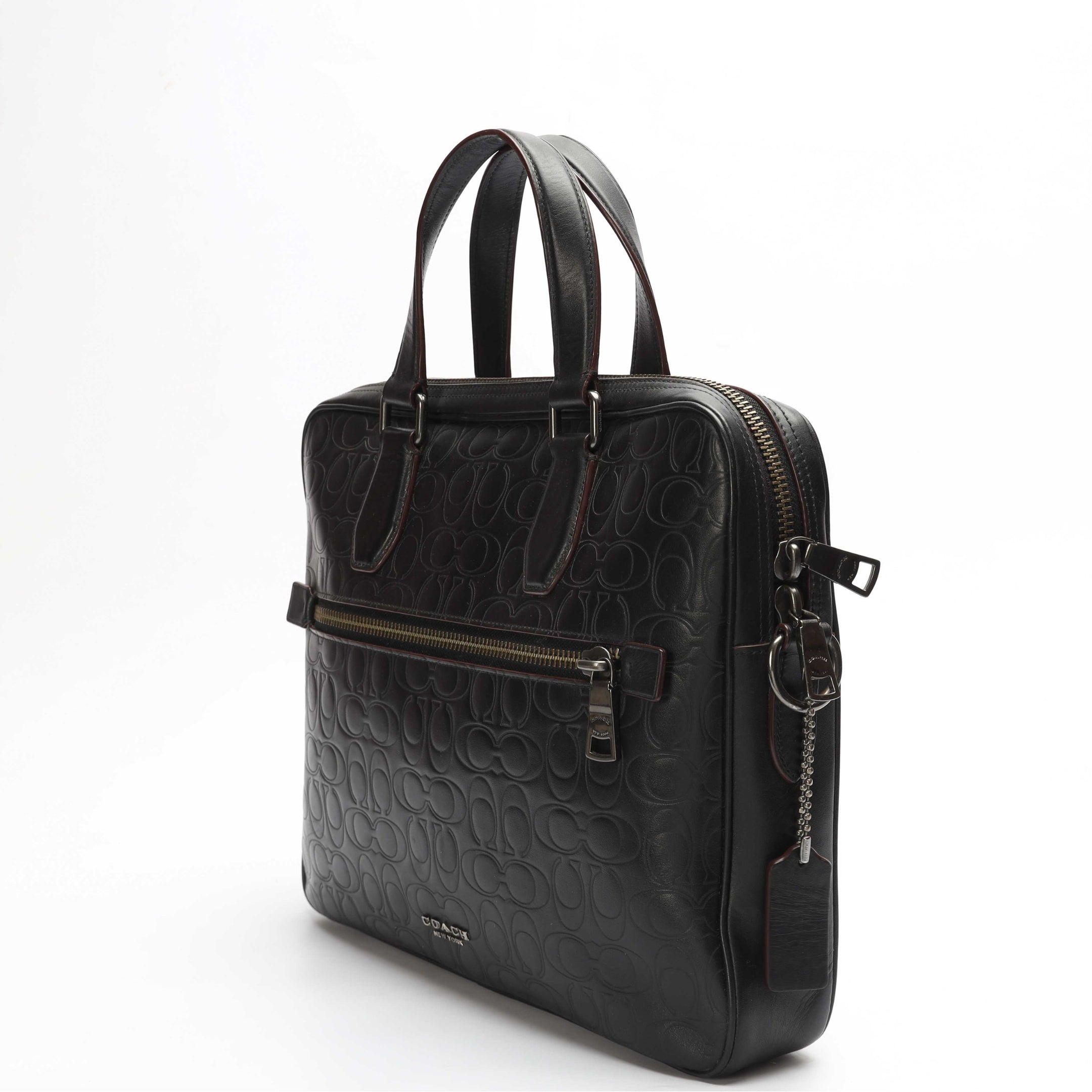Coach Hudson 5 Signature Leather Laptop Bag
