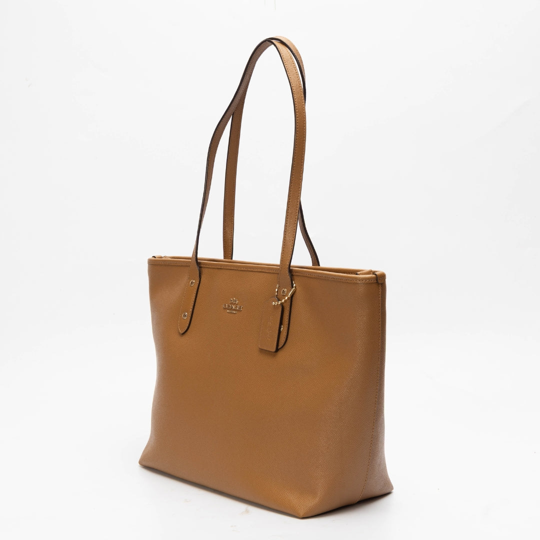 Coach Solid Brown City Tote