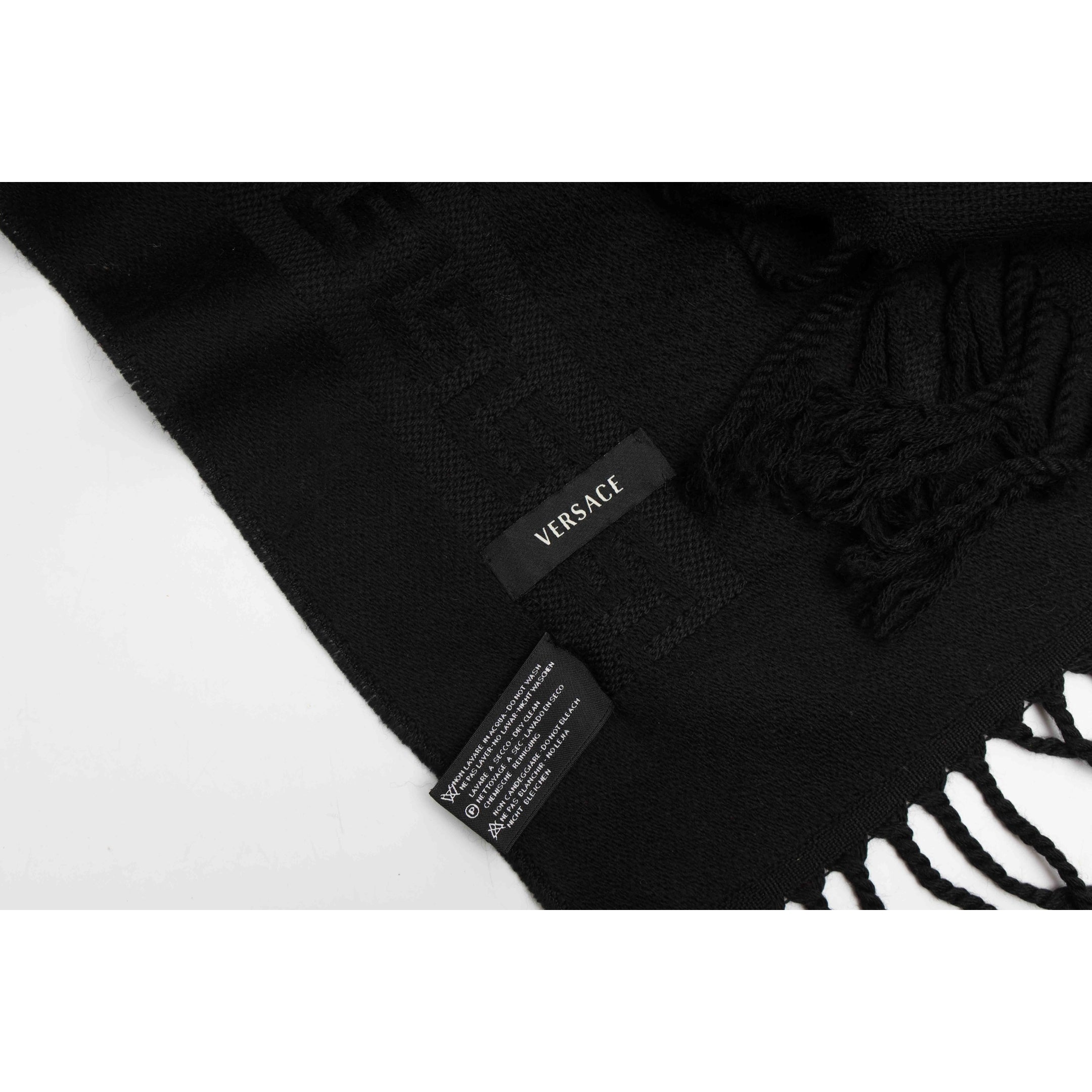 Versace Black Silk Scarf