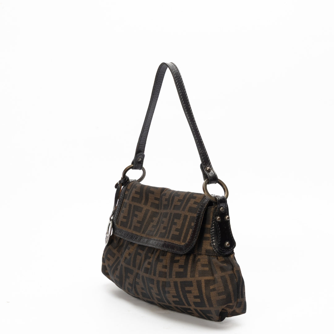 Fendi Zucca Brown Canvas Baguette