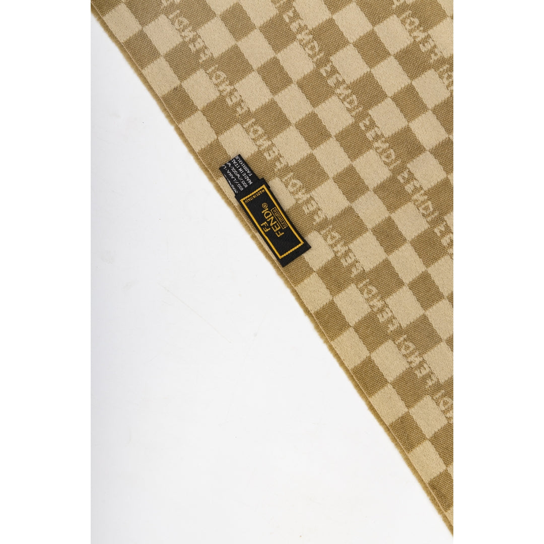Fendi Green Check Wool Scarf