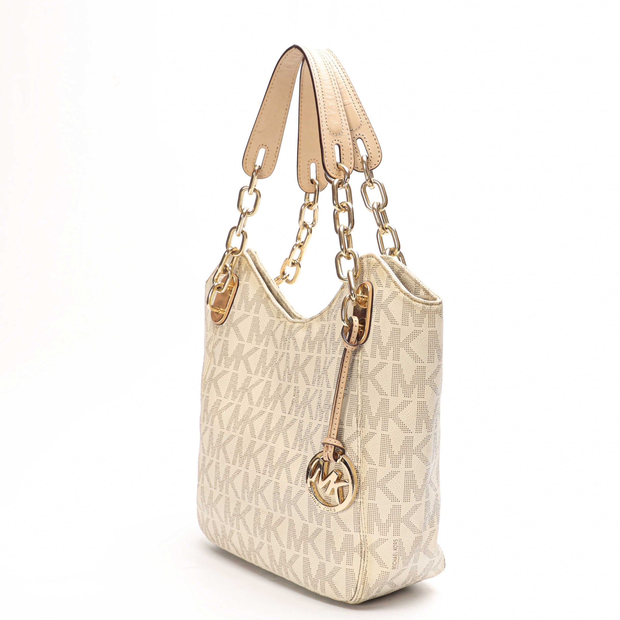 Michael Kors Vanilla Logo Lillie Chain Hobo Bag