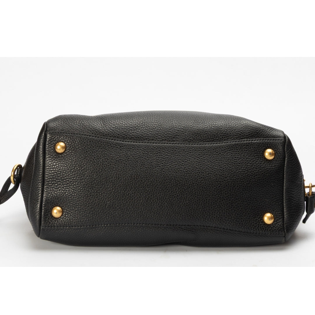 Prada Vitello Black Satchel