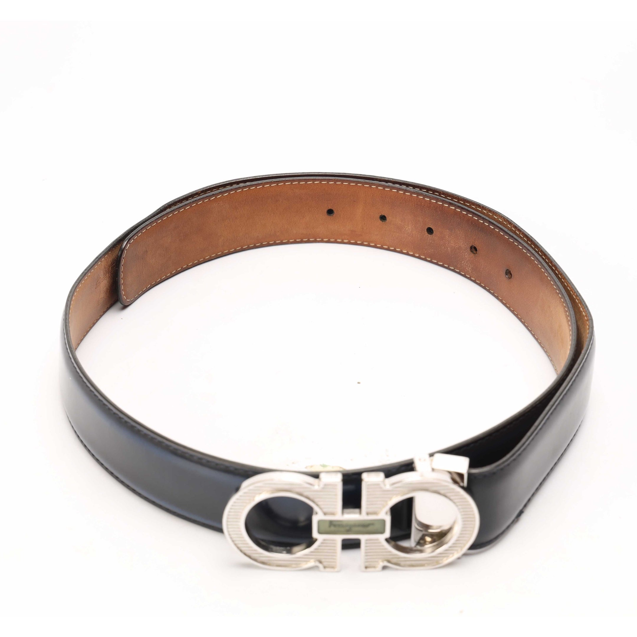 Salvatore Ferragamo Black Gancini Belt