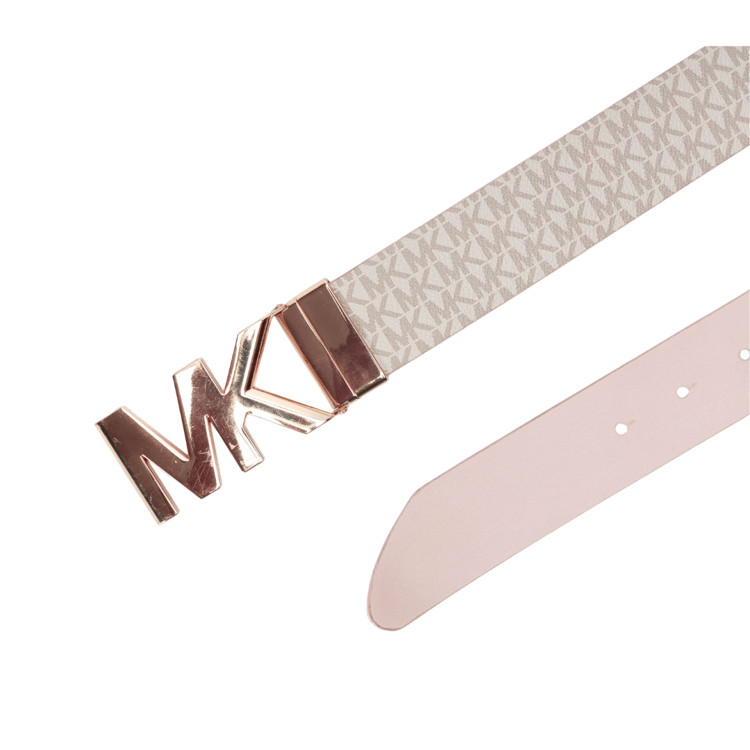 Michael Kors Logo Print Reversible Leather Belt