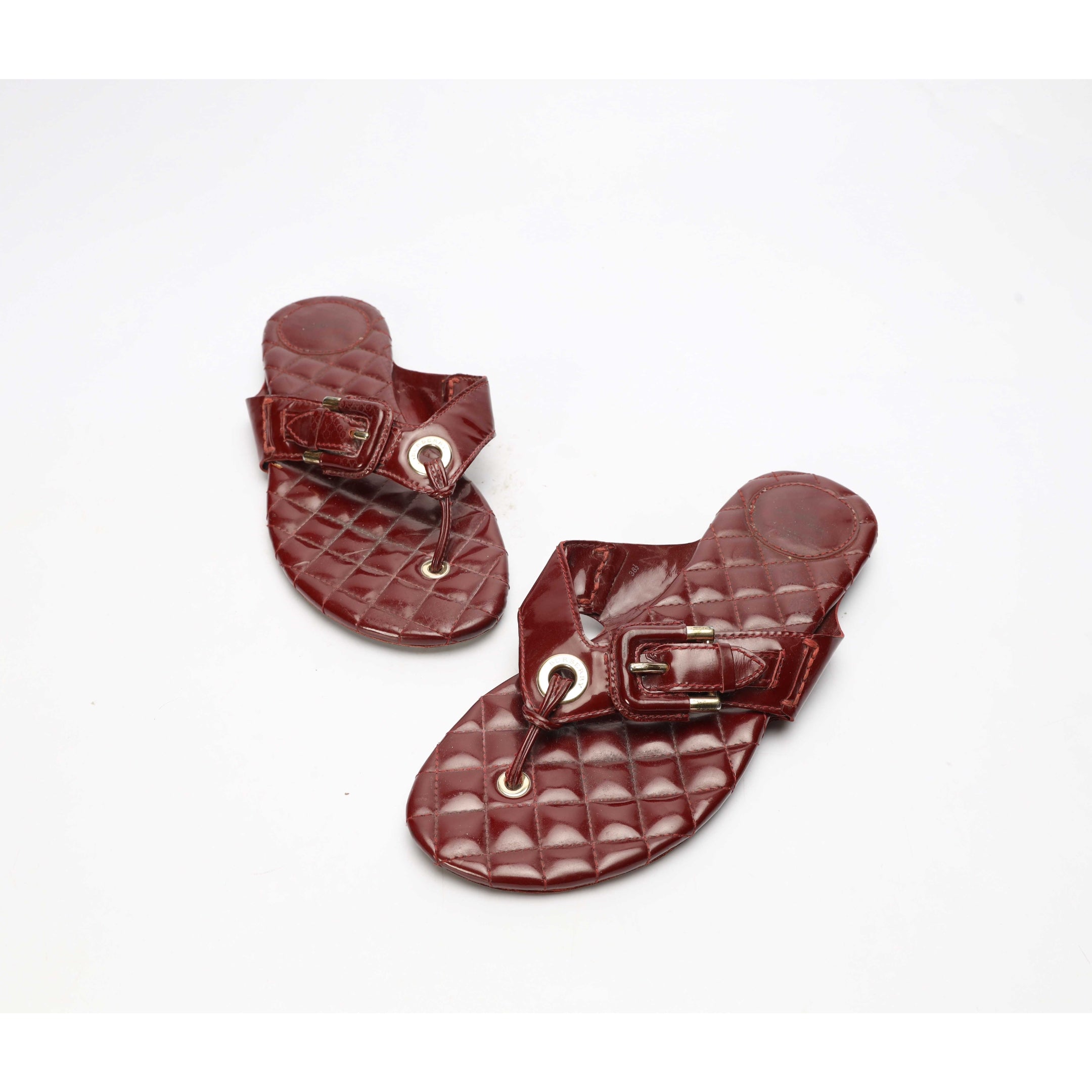 Burberry Quilted T-Strap Sandals