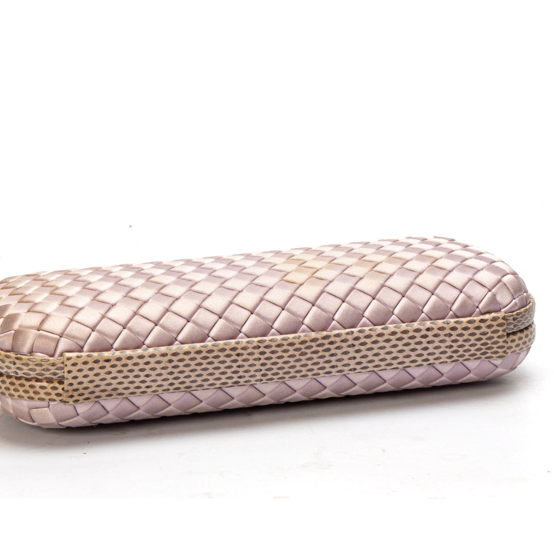 Bottega Veneta Lavender Intrecciato Satin Knot Long Clutch