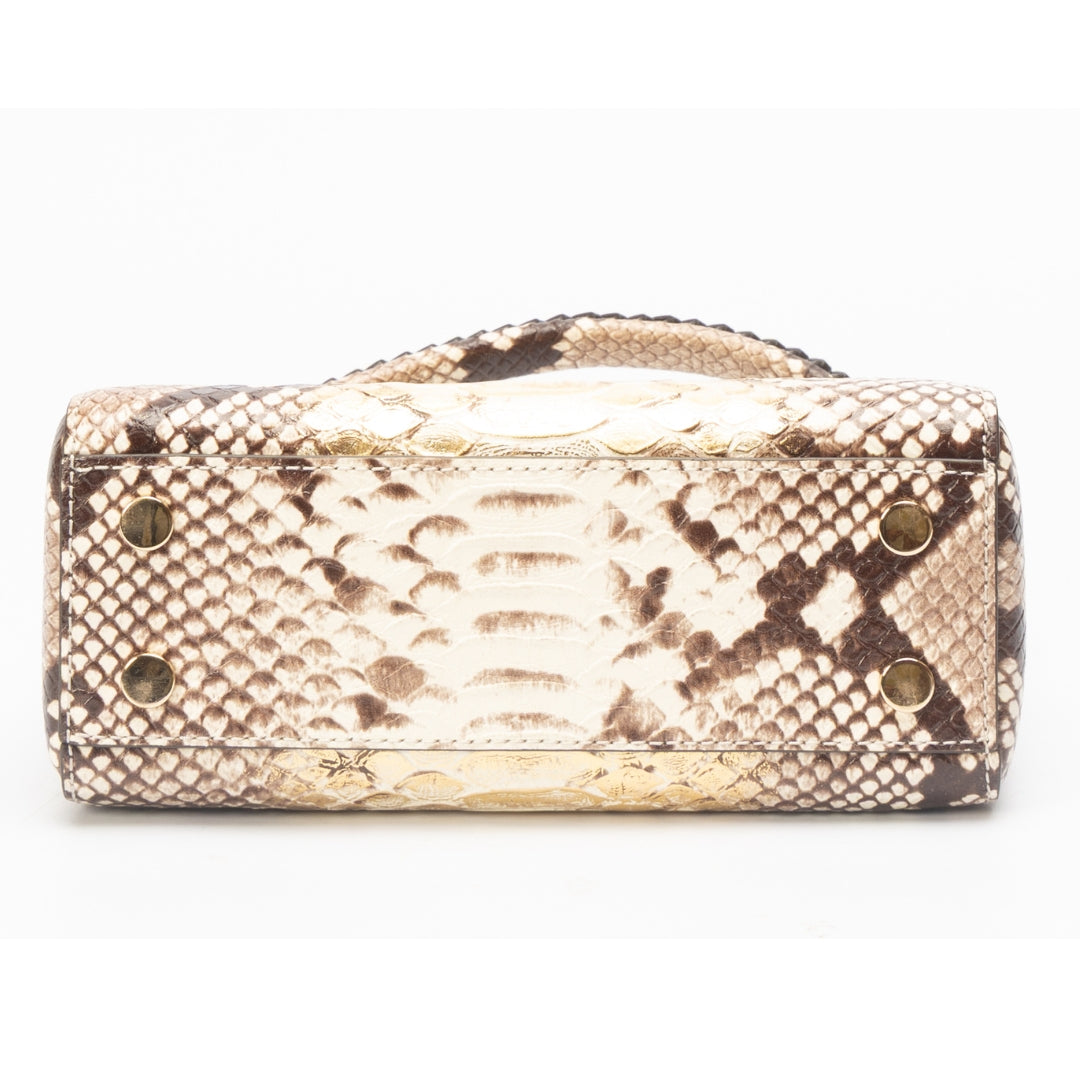 Michael Kors Karlie Two-Tone Snake Embossed Leather Crossbody Bag
