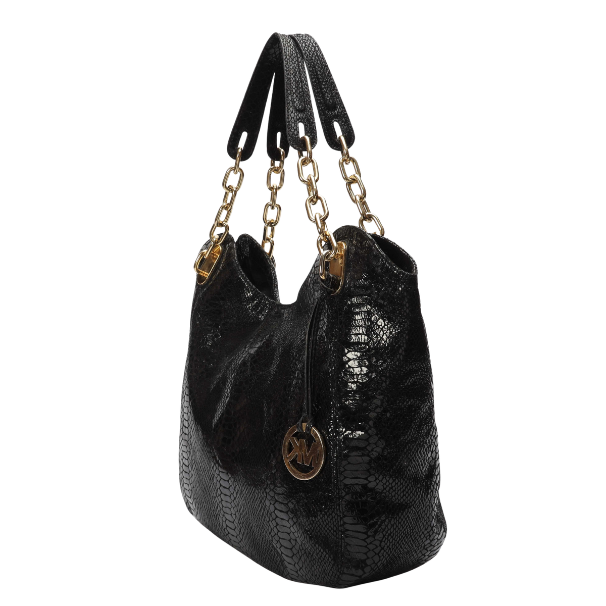 Michael Kors Embossed Black Shoulder Bag
