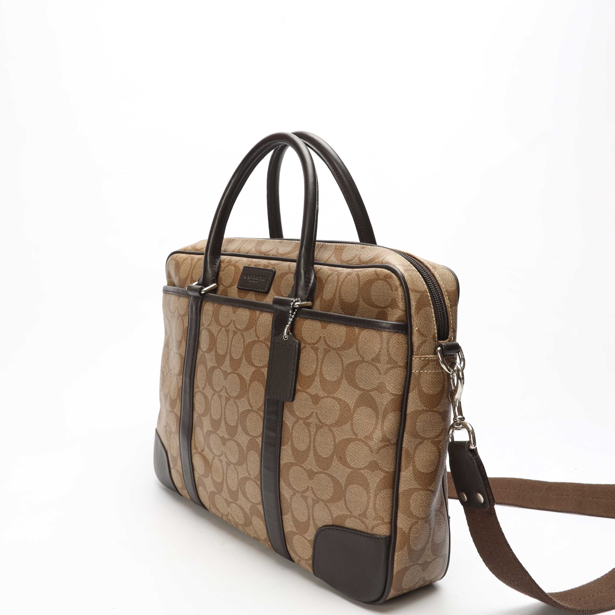Coach Signature Slim Zip Top Bag