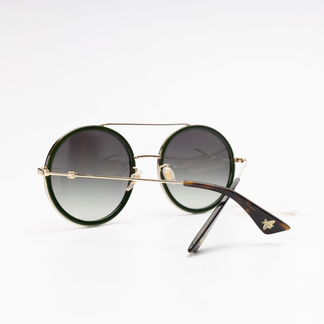Gucci Grey Gradient GG Round Sunglasses