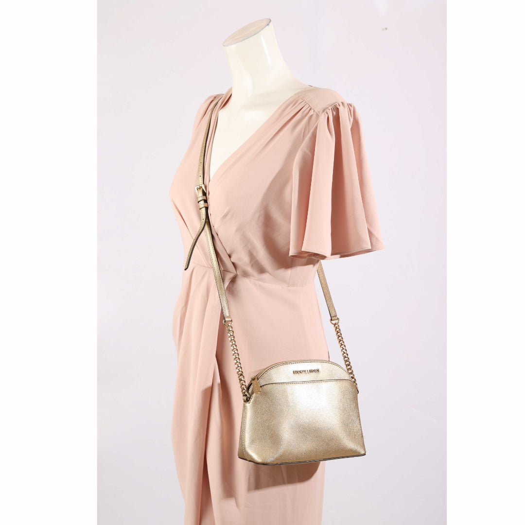 Michael Kors Jet Set Gold Dome Crossbody Bag