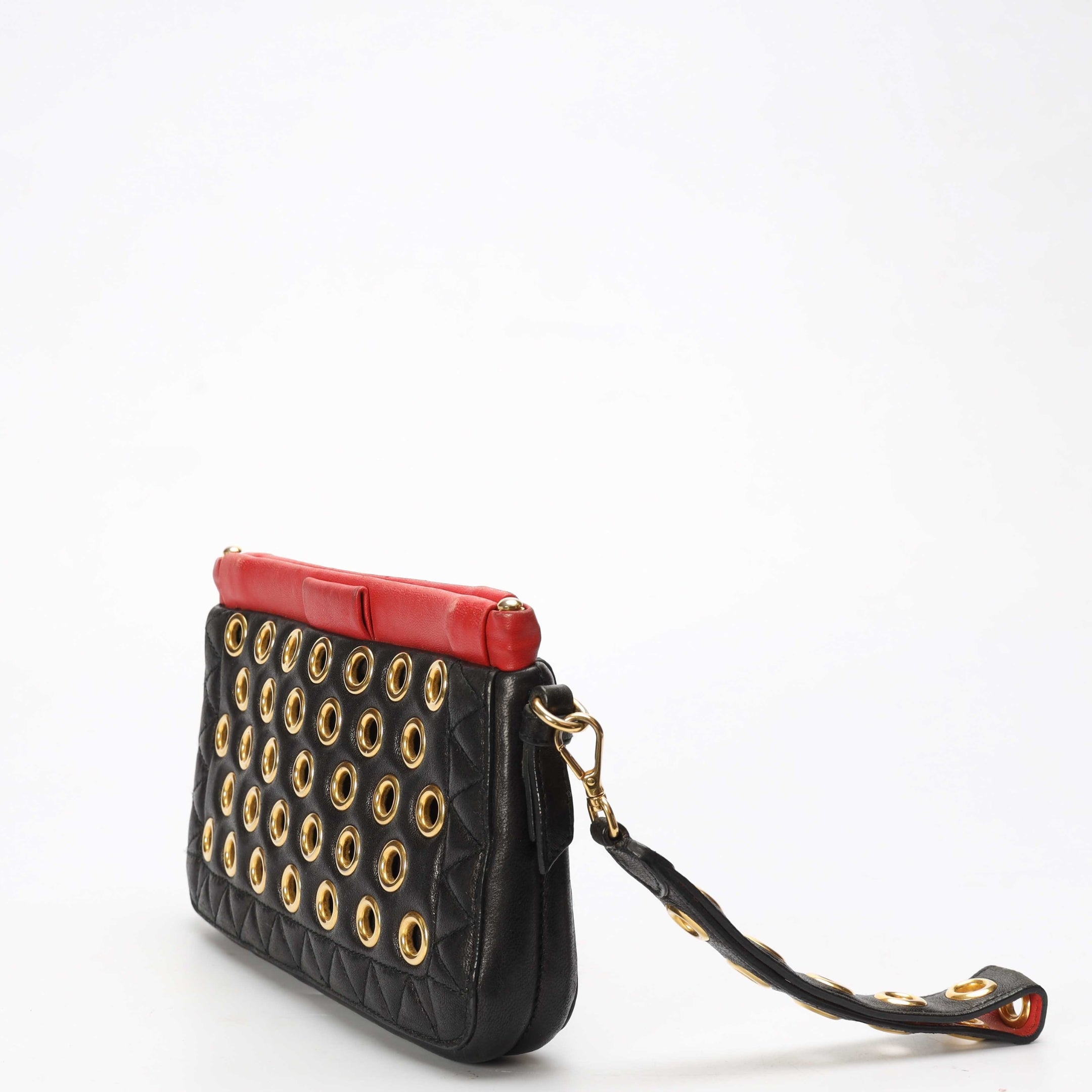 Miu Miu Black Grommet Wristlet