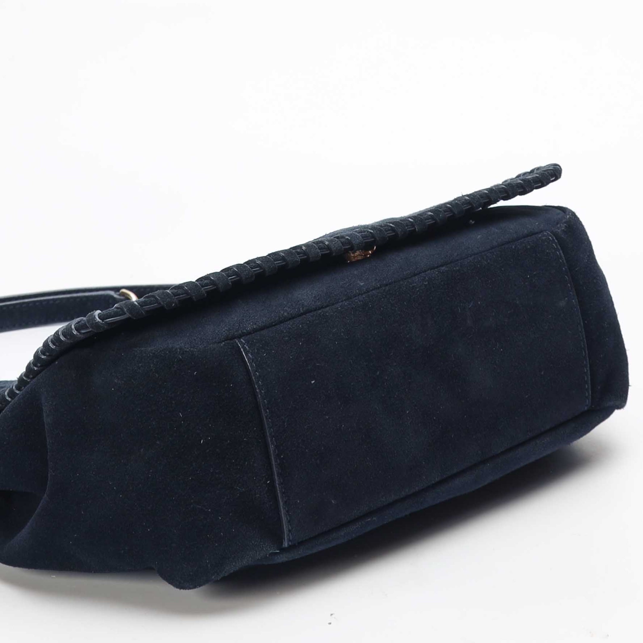 Tory Burch Marion Navy Suede Flap Shoulder Bag