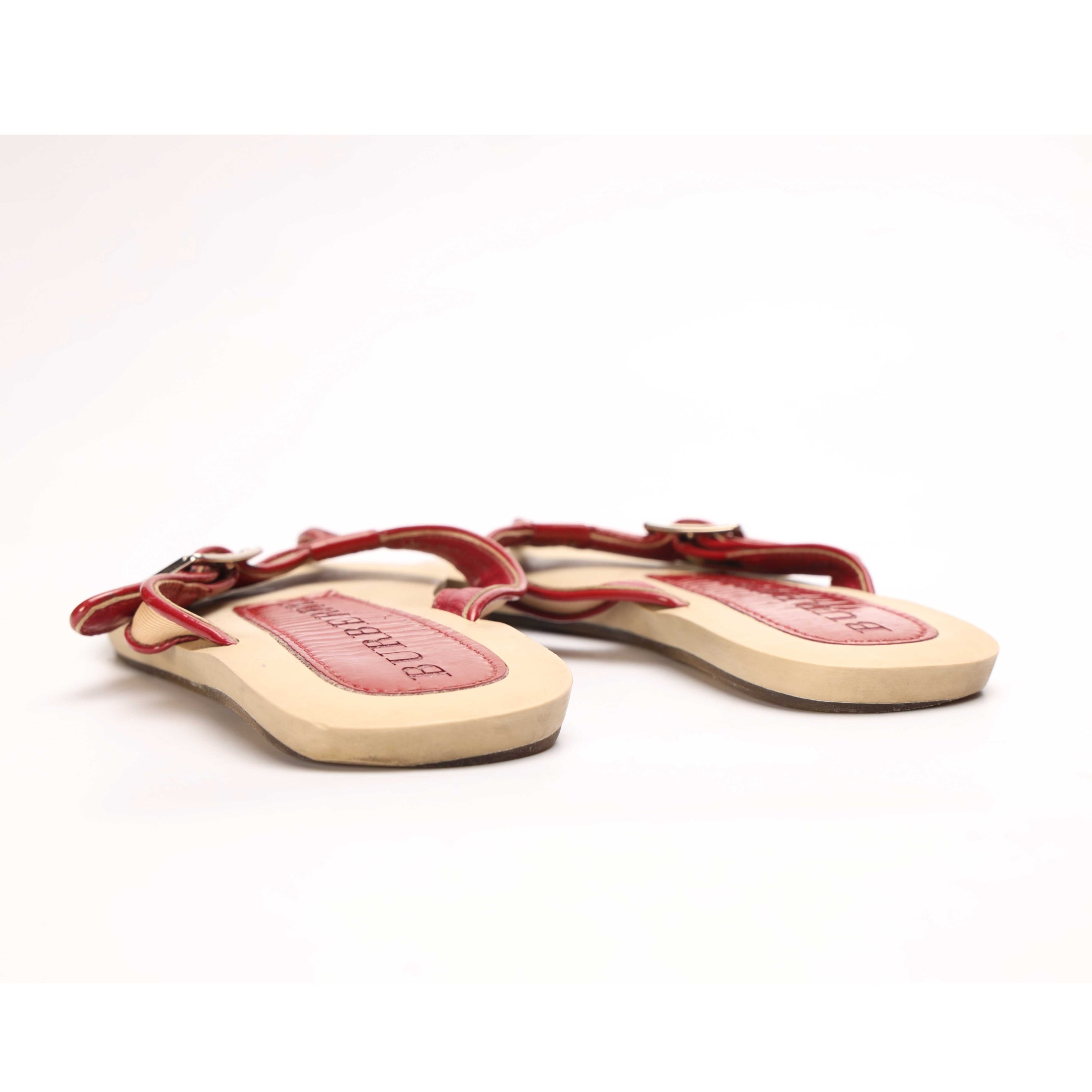 Burberry Check Beige Red Sandals