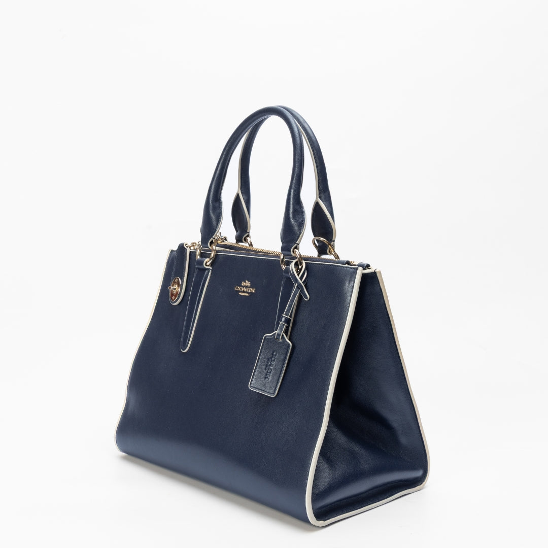 Coach Navy Crosby Carryall Satchel
