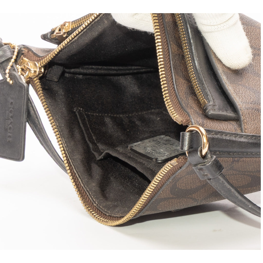 Coach Brown Signature Monogram Sling Bag