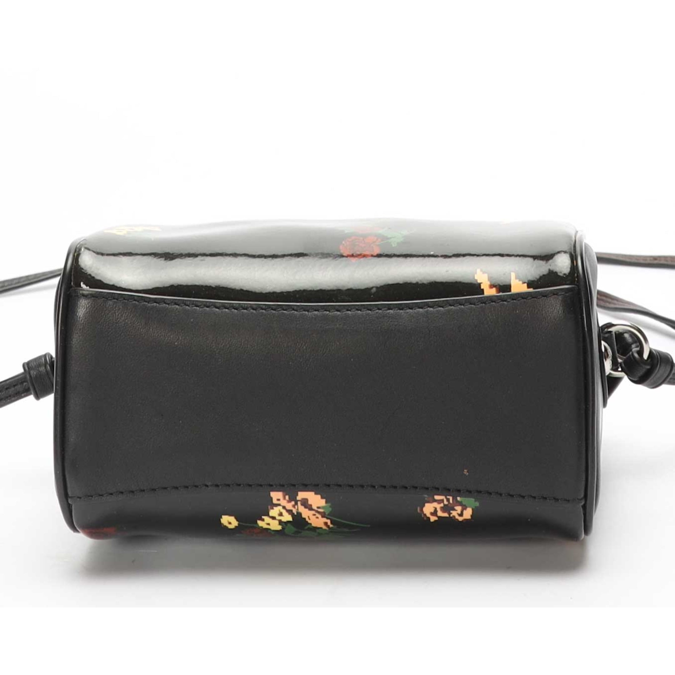 Coach Black Rose Print Rowan Satchel Crossbody Bag