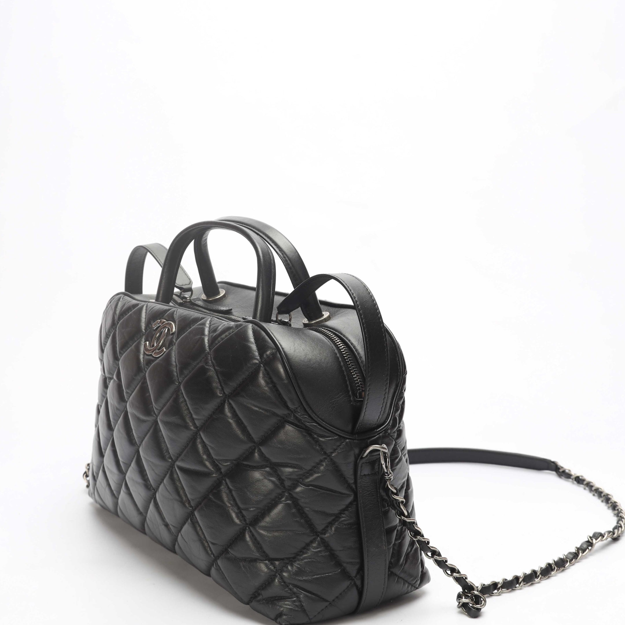 Chanel Black Quilted Bowling Bag