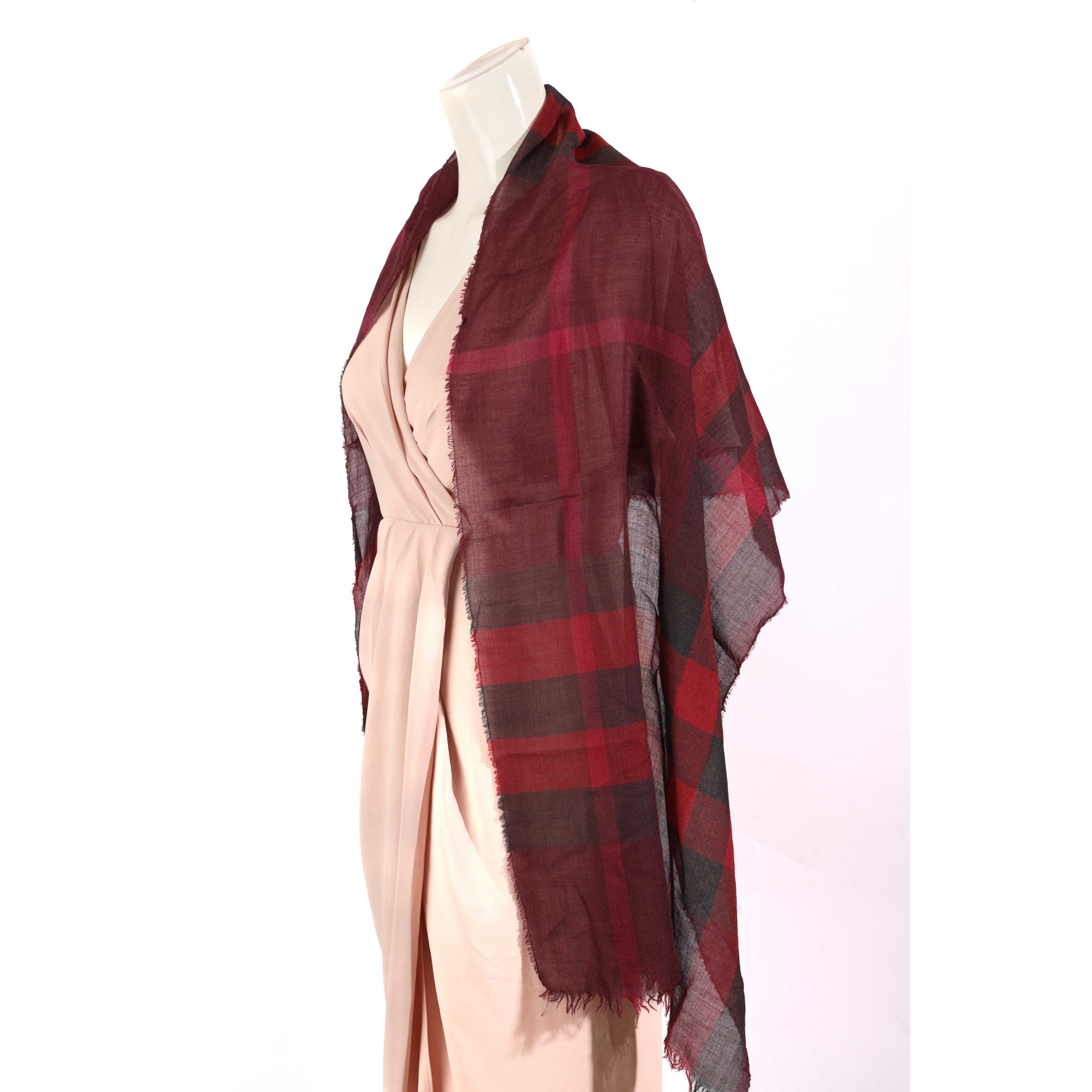 Burberry Wool Nova Check Pattern Scarf