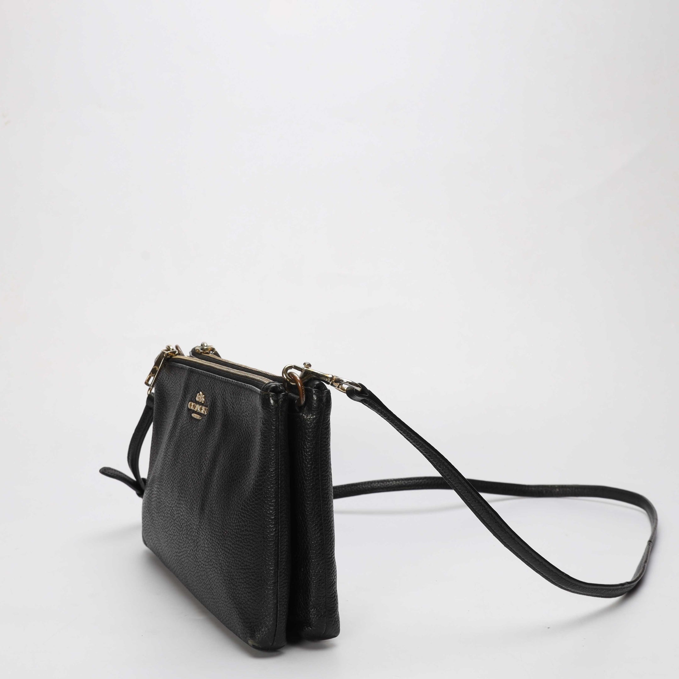 Coach Black Double Zip Crossbody Bag