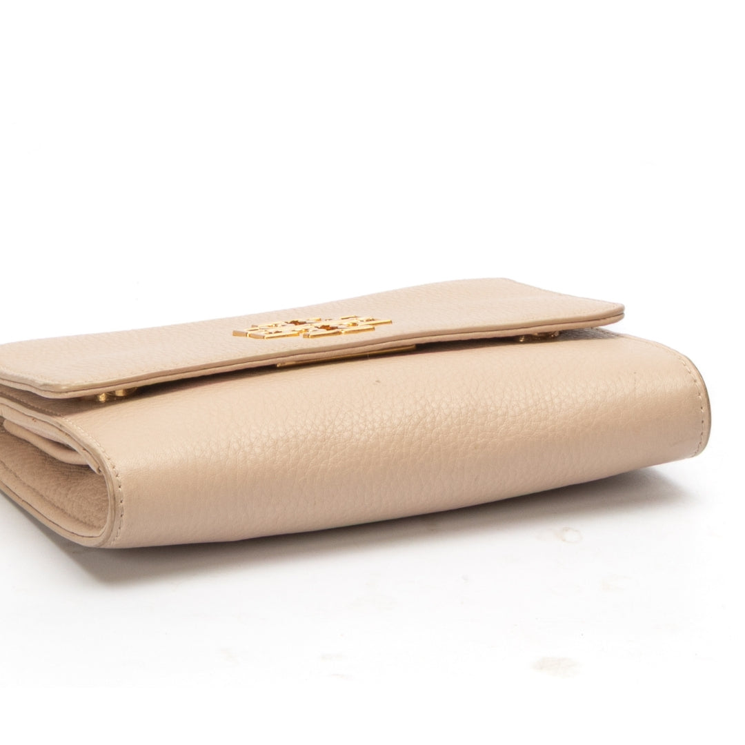 Tory Burch Britten Beige Flap Crossbody Bag