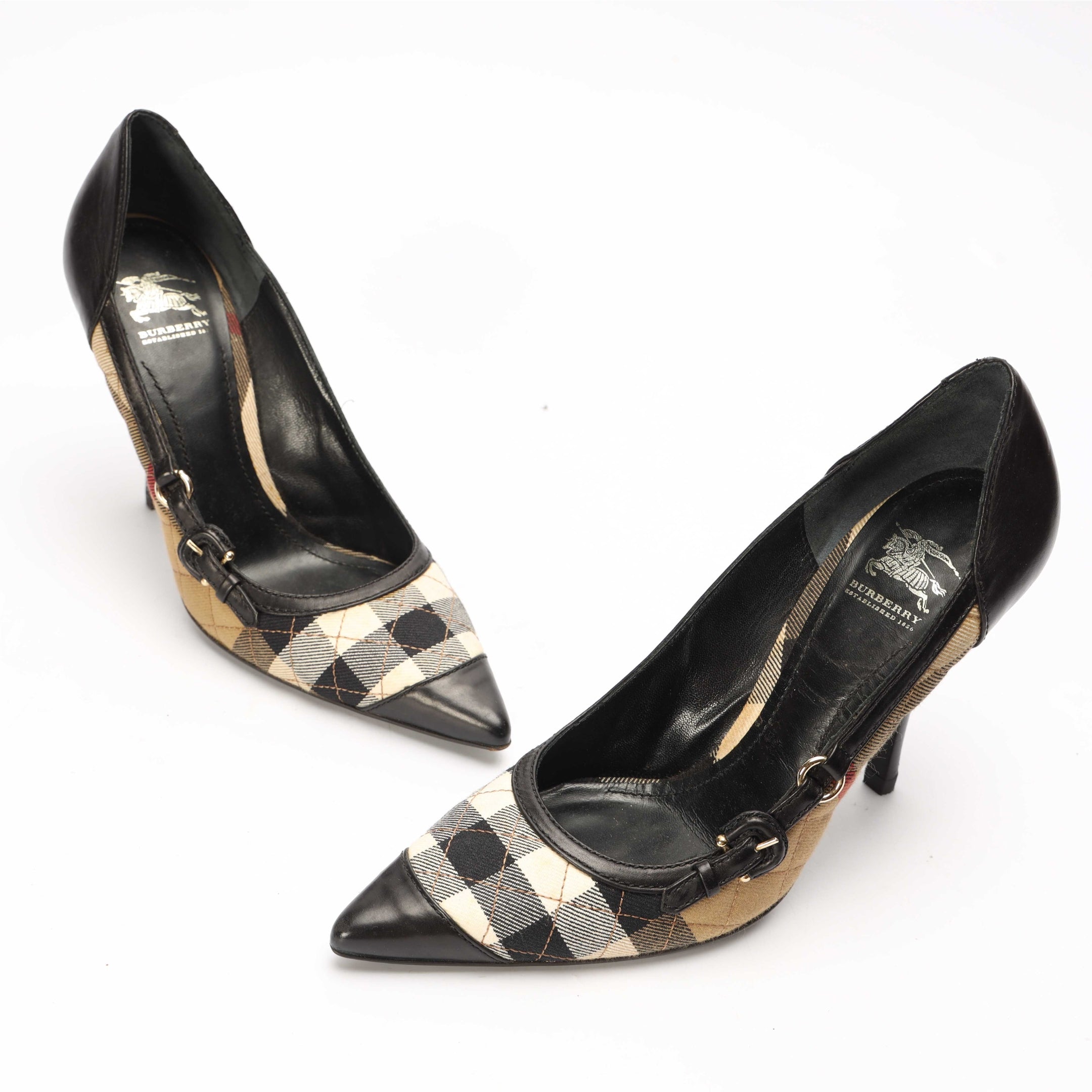 Burberry Check Kitten Heel Pumps