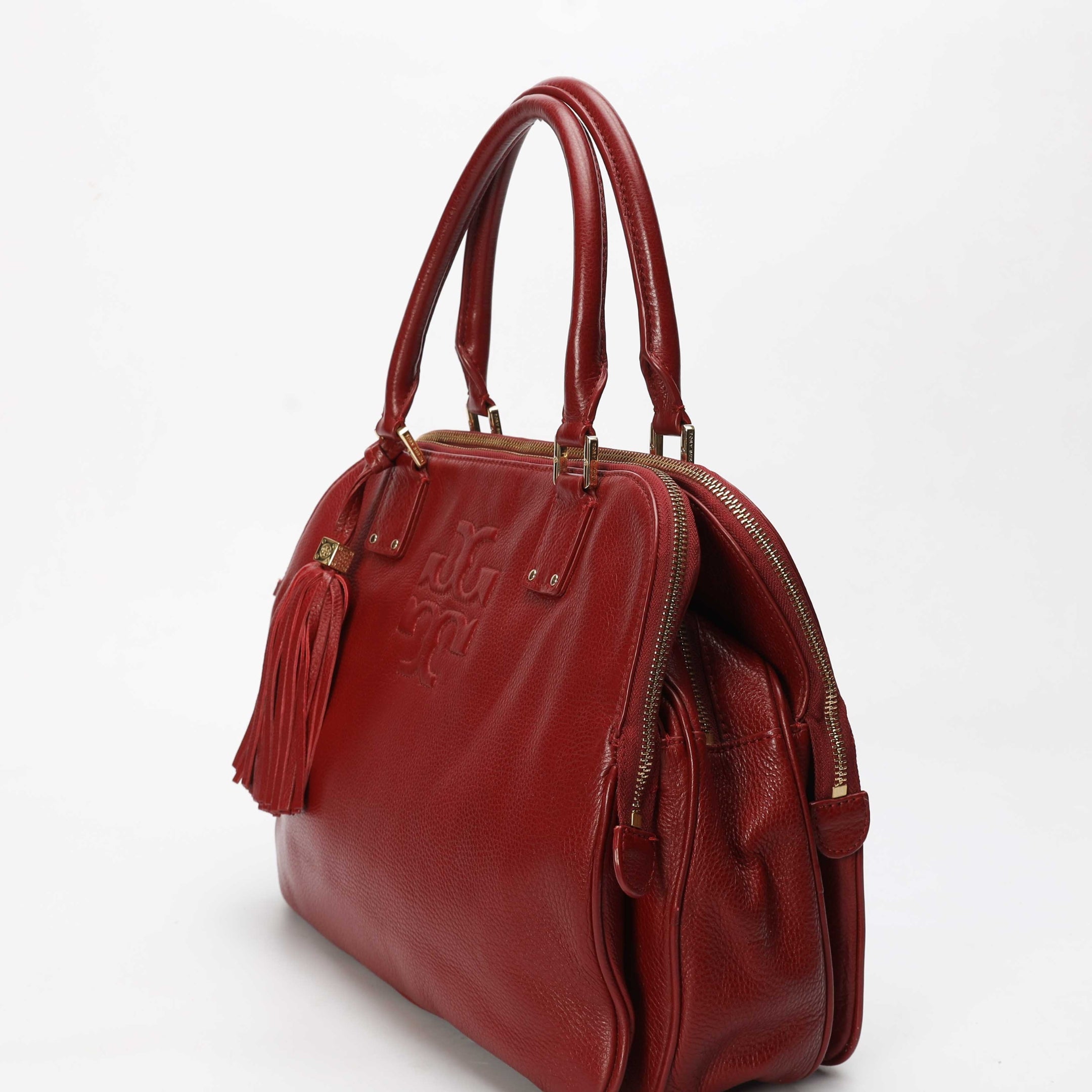 Tory Burch Thea Maroon Large Satchel