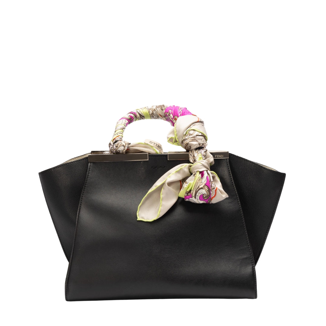 Fendi Black Leather Studded 3Jours Tote Bag