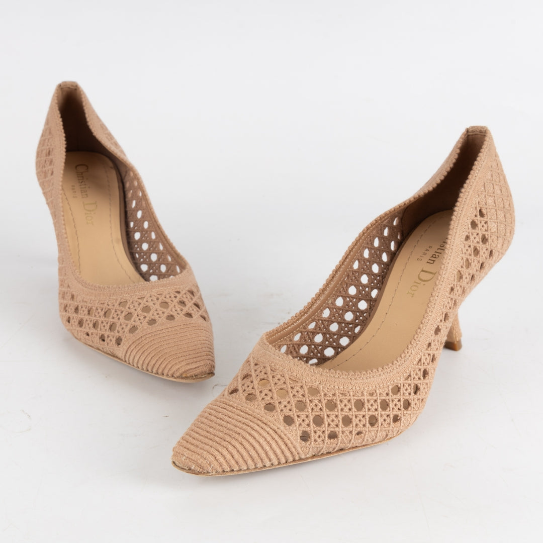Dior Cannage Lurex Fabric Capture Pumps