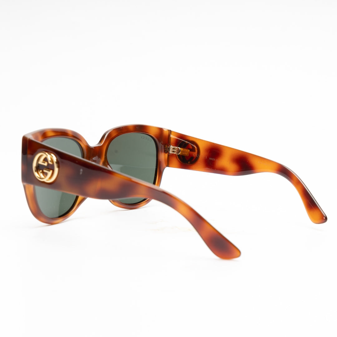 Gucci Brown Tortoise Shell Acetate Oversized Sunglasses