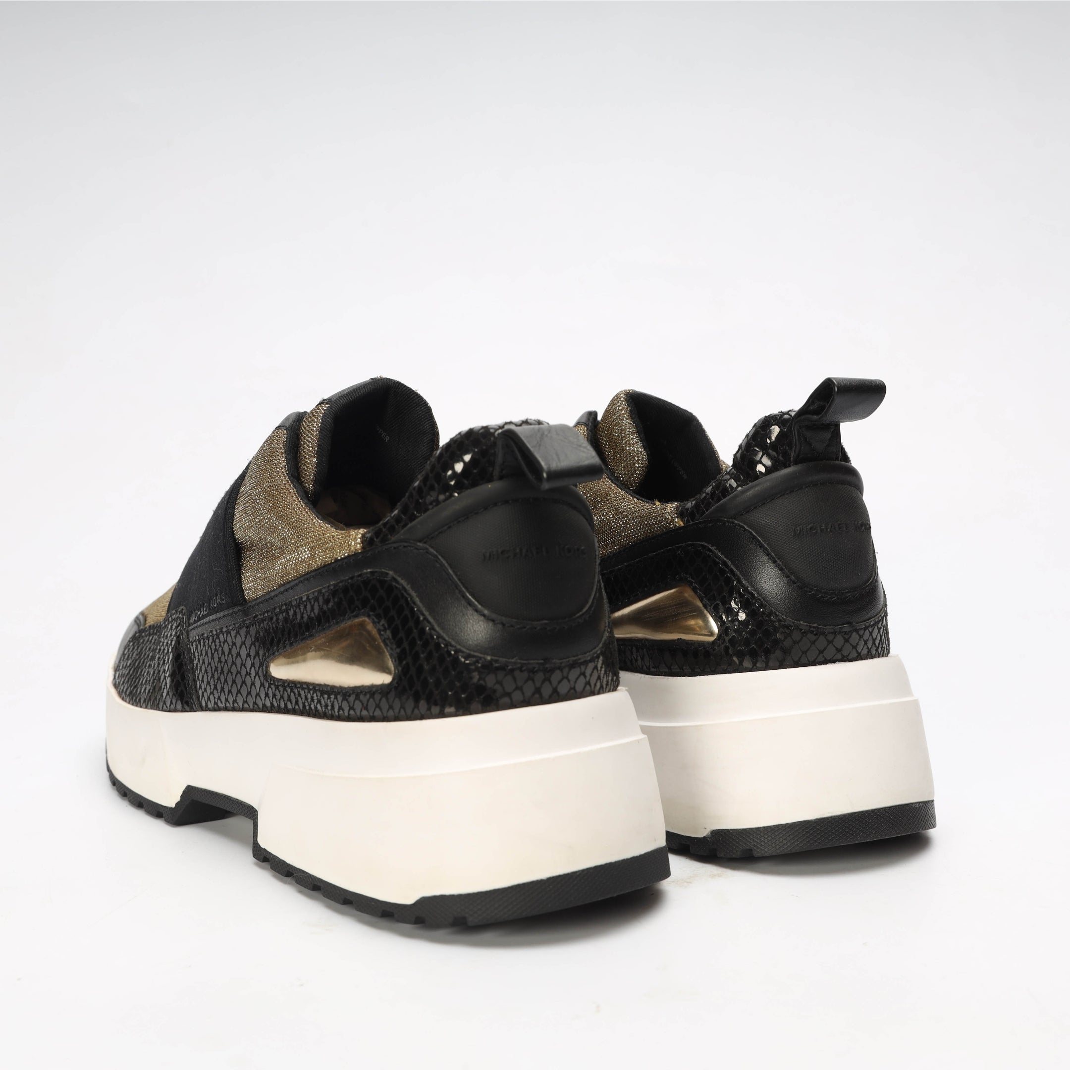 Michael Kors Cosmo Black & Gold Slip-On Trainer