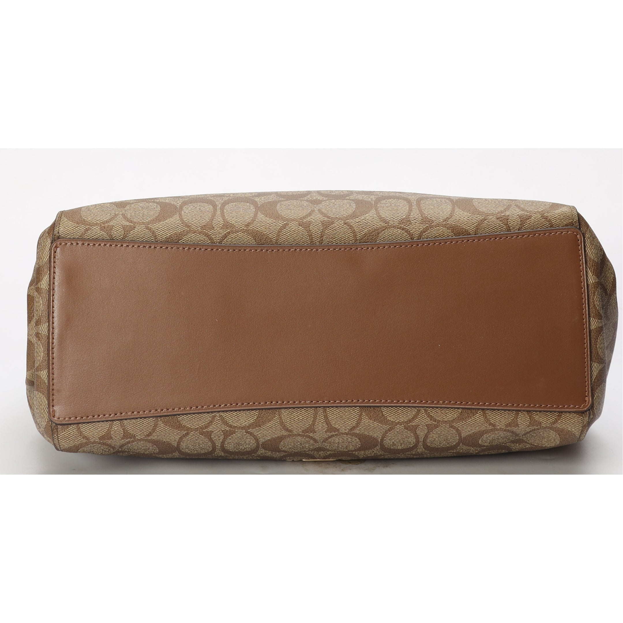 Coach Hallie Signature Canvas Brown Shoulder Bag