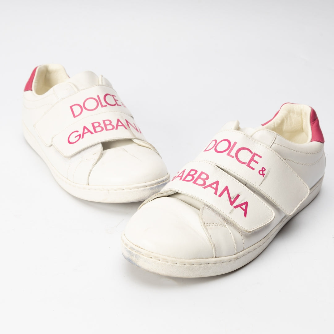 Dolce & Gabbana Leather Logo Velcro Straps Sneakers
