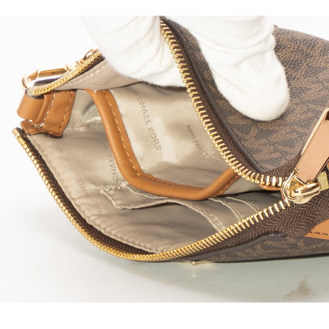 Michael Kors Brown Logo Jet Set Signature Shoulder Bag